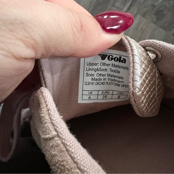 Gola Orchid Viper Blossom Pink Lace-Up Platform Sneakers - Picture 6 of 12